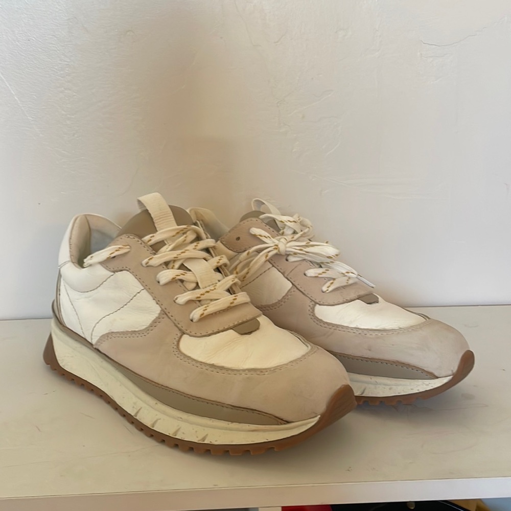 Madewell kick off trainer sneakers 8 leather tan